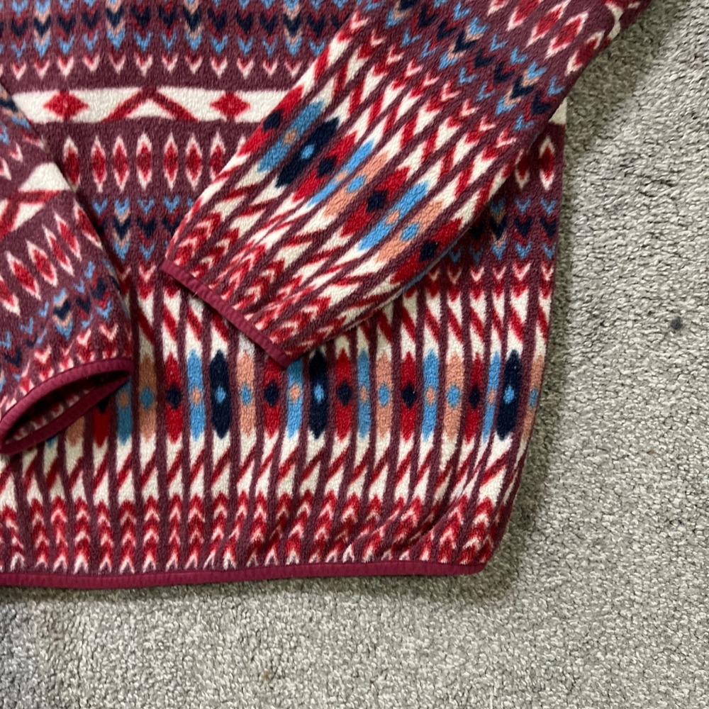 Patagonia Synchilla Snap-T Pullover Womens XL kuta klash dark currant Geometric - Picture 2 of 11